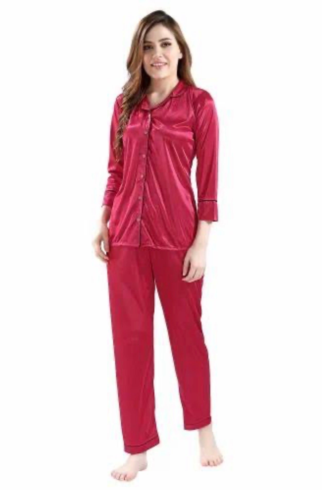 Two Hearts 2 piece silk Front Open suit